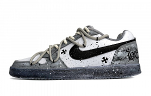 Nike EBERNON Low Low-Top Skateboard Shoes Men's Gray White Black