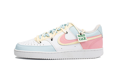 Nike Court Vision 1 Low Slip-Resistant Cushioning Low-Top Skateboard Shoes Men's Pink Blue