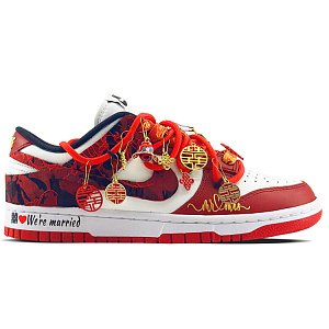 Nike Dunk Slip-Resistant Cushioning Abrasion-Resistant Low-Top Skateboard Shoes Unisex Red White 1 3039709