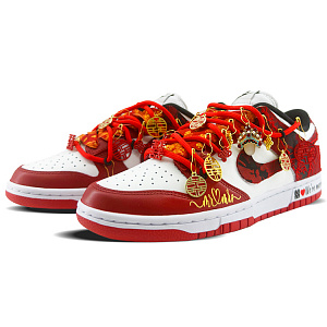 Nike Dunk Slip-Resistant Cushioning Abrasion-Resistant Low-Top Skateboard Shoes Unisex Red White 3 3039711