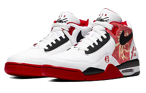 Nike Flight Legacy Mid-Top Vintage Basketball Shoes Men's Red White 2 3040333
