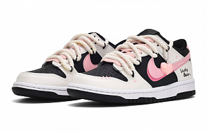 Nike Dunk CUS ID Heart Raspberry Low-Top Skateboard Shoes GS Black Pink 2 3040782