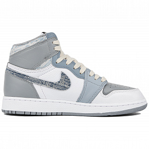 Jordan Air Jordan 1 High Top Vintage Basketball Shoes Unisex Blue White Gray 2 3041844