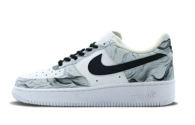 Nike Air Force 1 Thermal Coverage Low Top Skateboard Shoes Men's White Black