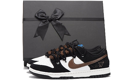 Nike Dunk Coverage Slip-Resistant Impact Resistance Wear-Resistant Low-Top Skateboard Shoes Women's Black Brown