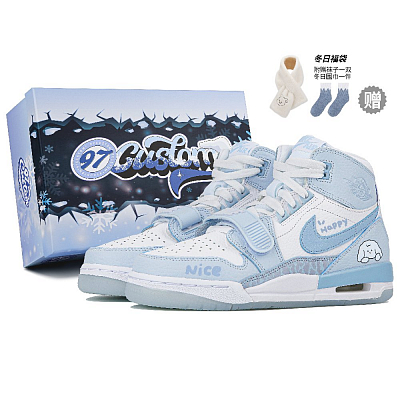 Jordan Legacy 312 Mid Top Vintage Basketball Shoes Women's Blue White