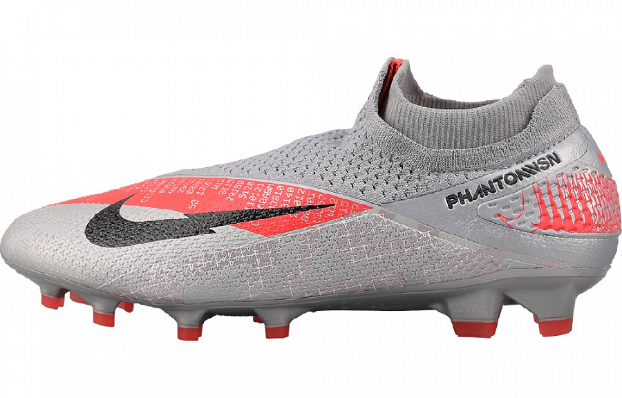 Nike Phantom Vision 2 Elite Df Fg Metallic Grey Crimson
