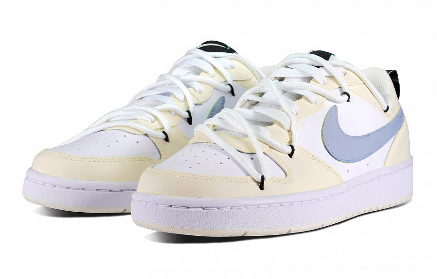 Nike Court Borough Series Coverage Anti-Slip And Wear-Resistant Balance Lightweight Low-Top Skateboard Shoes GS Beige