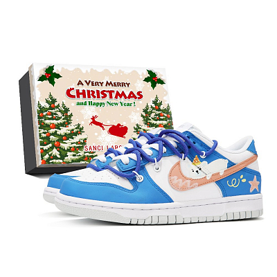 Nike Dunk Low Low-Top Skateboard Shoes GS White Blue