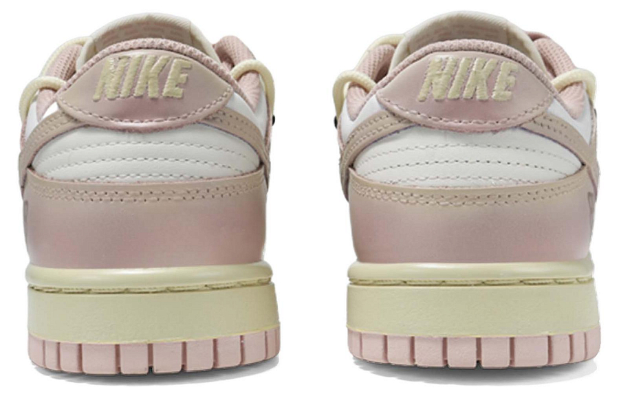 Nike Dunk Low Anti-Slip And Wear-Resistant Lightweight Low-Top Skateboard Shoes Women's Pink White Yellow