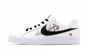 Nike Court Royale Dragon's Chant In The Cold Plum Blossom Low Top Skateboard Shoes Unisex Black White