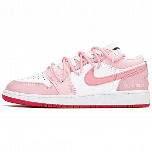 Jordan Air Jordan 1 Low top Vintage Basketball Shoes GS White Pink 1 3050863