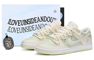 Nike Dunk Low Lime Ice Low-Top Skateboard Shoes Women's Beige Green
