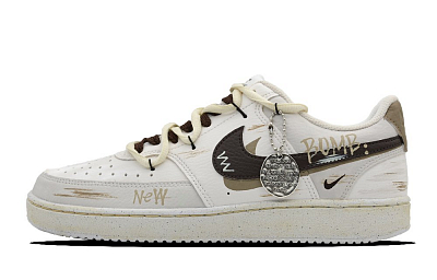 Nike Court Vision 1 Skateboard Shoes Men Low-Top Brown/Yellow/Black