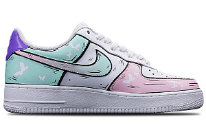 Nike Air Force 1 Air Force 1 Anti-Slip And Wear-Resistant Lightweight Low-Top Skateboard Shoes Women's Green Pink White 1 3055554