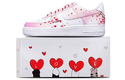 Nike Air Force 1 Skateboard Shoes Women's Low-Top Pink/Red/White