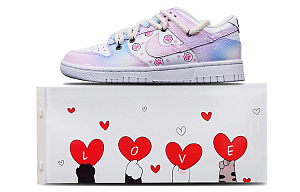 Nike Dunk 'Animal Print' Vibe Anti-Slip Wear-Resistant Low-Top Skateboard Shoes Women's Blue Pink Gradient