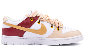 Nike Dunk 'Triple White' Slip Resistant, Abrasion Resistant, Lightweight Low top Skateboard Shoes Women's White Red 1 3055740