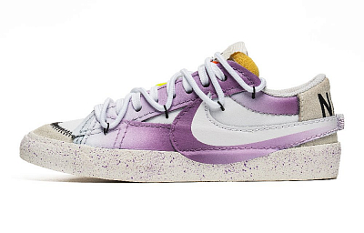 Nike Blazer Slip-Resistant Cushioning Low-Top Skateboard Shoes Women's White Purple
