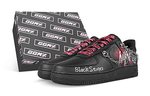Nike Air Force 1 Low Slip Resistant Low Top Skateboard Shoes Unisex Black Red