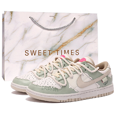 Nike Dunk Low Low-Top Skateboard Shoes Women's Green White