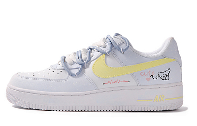 Nike Air Force 1 Low Low-Top Skateboard Shoes Women's White Blue