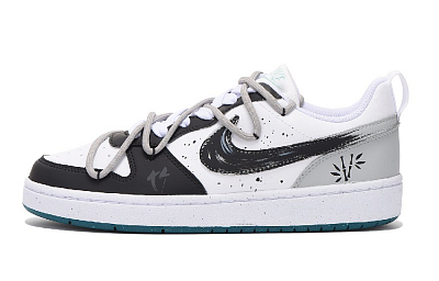 Nike Court Borough Low 2 Low-Top Skateboard Shoes GS Black Gray