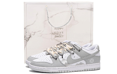 Nike Dunk Low Low-Top Skateboard Shoes Men's Gray