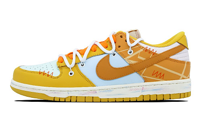 Nike Dunk Low Top Skateboard Shoes Women's Orange Yellow