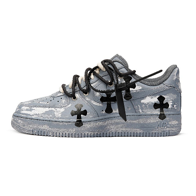 Nike Air Force 1 Low 07 Low Top Skateboard Shoes Men's Black Gray