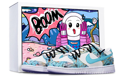 Nike Dunk Low Slip Resistant, Abrasion Resistant, Lightweight Low Top Skateboard Shoes GS Blue White