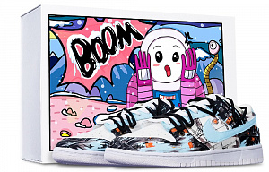 Nike Dunk Skateboard Shoes Women's Low top Blue/White