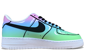 Nike Air Force 1 Low Top Skateboard Shoes Men's Pink Blue Green 1 3057464