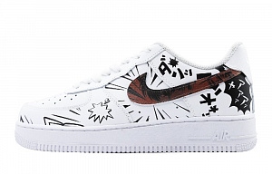 Nike Air Force 1 Low Top Skateboard Shoes Women's Black White Red