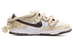 Nike Dunk Low ESS 'White Paisley' Low-Top Skateboard Shoes Women's Yellow-white-brown 1 3057489