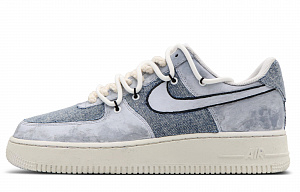 Nike Air Force 1 Low Low-Top Skateboard Shoes Women's Gray Blue 1 3057547