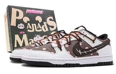 Nike Dunk Low Low-Top Skateboard Shoes Men's Pink White Brown