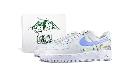 Nike Air Force 1 7 Slip-Resistant Low-Top Skateboard Shoes Men's Gray Purple Green