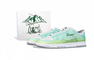 Nike Dunk Retro Low-Top Skateboard Shoes Men's Yellow Green Gradient
