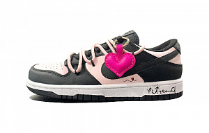 Nike Dunk Low Low-Top Skateboard Shoes Men's Black Pink