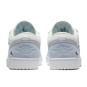 Jordan Air Jordan 1 Slip Resistant, Abrasion Resistant, Breathable Low Top Vintage Basketball Shoes Unisex White Gray 3 3058444