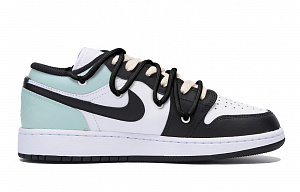 Jordan Air Jordan 1 Puppy Fragment Anti-Slip Wear-Resistant Low-Top Vintage Basketball Shoes Men's Black Tiffany 1 3058613