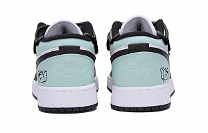 Jordan Air Jordan 1 Puppy Fragment Anti-Slip Wear-Resistant Low-Top Vintage Basketball Shoes Men's Black Tiffany 3 3058615