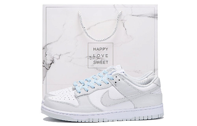 Nike Dunk Coverage Anti-Slip And Wear-Resistant Low-Top Skateboard Shoes Unisex Blue Gray