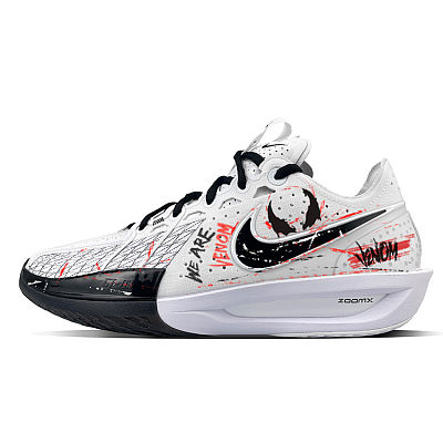 Nike Air Zoom G.T. Cut 3 Wear-Resistant Low-Top Basketball Shoes Unisex White Black Red
