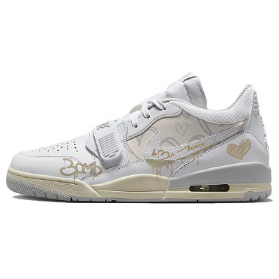 Jordan Legacy 312 Cushioning Anti-Slip Wear-Resistant Breathability Low-Top Vintage Basketball Shoes Men's Ecru
