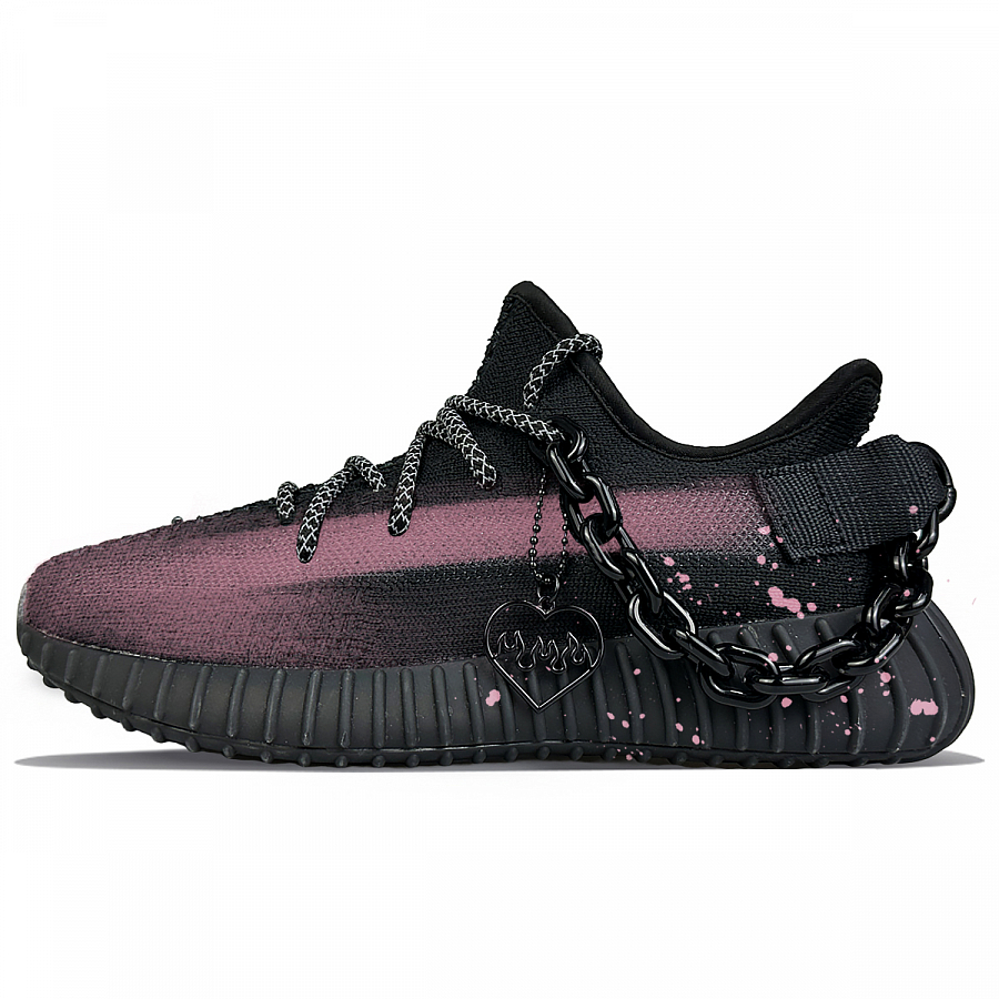 Adidas Originals Yeezy Boost 350 V2 Anti-Slip Wear-Resistant Low-Top Casual Shoes Unisex Black Red