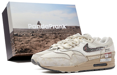 Nike Air Max 1 Wear-Resistant Slip-Resistant Low-Top Running Shoes Men's Ecru