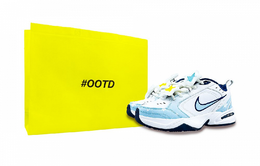 Nike Air Monarch 4 Chunky Sneakers Unisex Low-Top White Blue