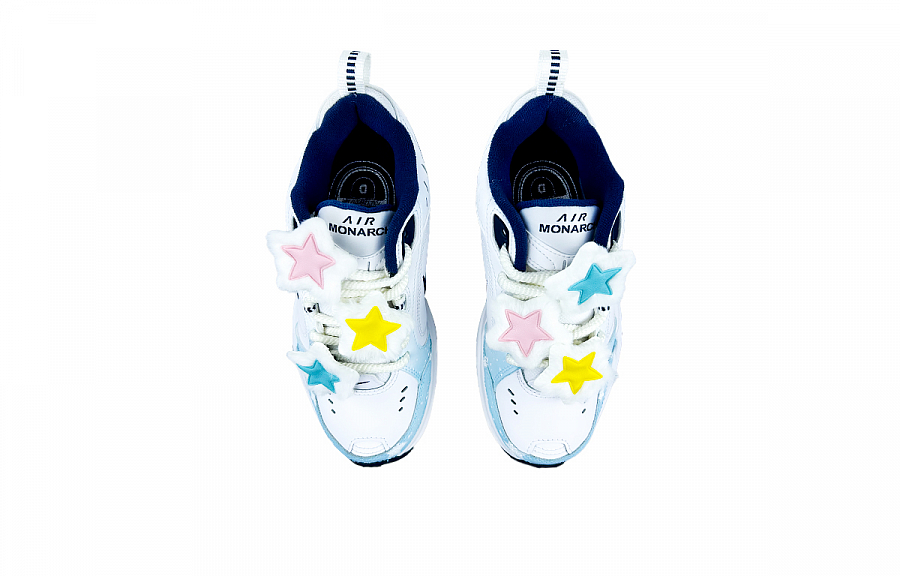 Nike Air Monarch 4 Chunky Sneakers Unisex Low-Top White Blue